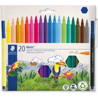 Staedtler Fasermaler NORIS, 1 mm Strichstärke, auswaschbar, DRY-SAFE-Technologie, farbsortiert, 20-er Set