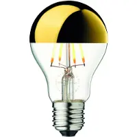 Design By Us LED-Leuchtmittel E27 Kopfspiegel gold 3,6W 2.700K dim , E27 3,6 W LED, dimmbar, Glas