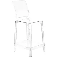 Beliani Set aus 2 Barhockern Transparenter Kunststoff 99 cm Sitzhöhe Thekenstuhl