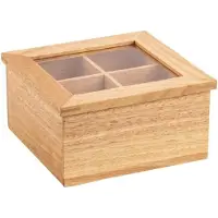 Olympia Mini Teebox aus Gummibaumholz