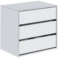 Dmora Weiße Melamin-Kommode mit 3 Schubladen, Zeitgenössischer Stil, 60x57x44 cm