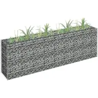 vidaXL Gabionen-hochbeet Aus Verzinktem Stahl 180x30x60 Cm