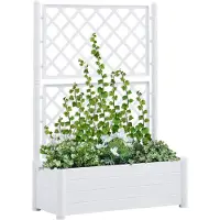 vidaXL - Pflanzgefäß - mit - Spalier - 100x43x142 - cm - PP - weiß