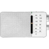 Sangean Sr-36 White Fm/am Radio Built-in Speaker Telescopic Antenna Headphone Output Tragbares Radio