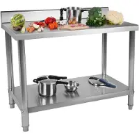 Royal Catering B-Ware Edelstahl-Arbeitstisch - ECO - 100 x 60 cm - 250 kg - Aufkantung - RCAT-100/60-N