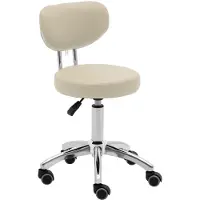 Expondo ASCONA Kosmetikdrehstuhl mit Rückenlehne auf Rollen 46-60 cm - dunkelbeige