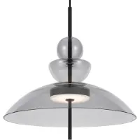 Maytoni Bangkok LED Hängeleuchte Schwarz Ø40cm, 12W, Glas-Schirm, Warmweiß
