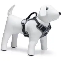 Beeztees Safety Gear Parinca Y-Geschirr - Hundegeschirr - LED - Nylon - Schwarz - 57-81x2,5 cm