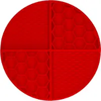Eat Slow Live Longer runde Leckmatte mit tiefen Fächern rot, Durchmesser: 21 cm