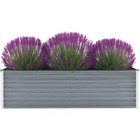 vidaXL Garten-Hochbeet Verzinkter Stahl 160x40x45 cm Grau