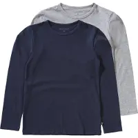 Minymo Bluse - 2er-Pack - Navy/Grau - - 7 Jahre (122) - Blusen