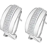 Lotus Silver Ohrringe Silber 925 Sterling Silber Zirkoniastein Creolen | Gr.: onesize