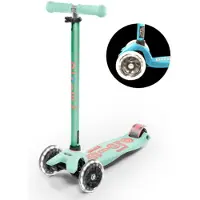 Micro Scooter Maxi Deluxe LED Mint - Kinderroller mit LED Rädern und höhenverstellbarem Lenker