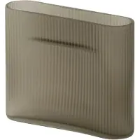 Muuto Vase Ridge Dark Taupe Frosted Glass 16,5 cm