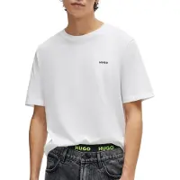 HUGO für Herren. 50466158 Dero T-shirt weiß (M), Lässig, Baumwolle, Kurzarm, Nachhaltig