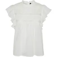 Vero Moda Blusenshirt "VMTRINE SL LACE TOP WVN NOOS" Baumwolle