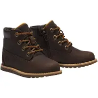 Timberland für Jungen. TB1A2NC39311 Braune Pokey Pine Lederstiefel (22), Wohnung, Reißverschluss, Lässig, Kinderbekleidung