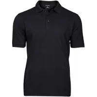 Falk&Ross Herren Luxury Stretch Polo-Shirt, Kurzarm BC3305 (4XL) (Schwarz)