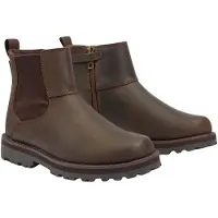 Timberland Unisex für Kinder. TB0A25GK9311 Courma Chelsea-Stiefel aus braunem Leder (31), Wohnung, Reißverschluss, Klettverschluss, Lässig,