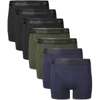 Bamboo Basics Boxershorts "Boxershort RICO7P 7er Pack", Herren, Gr. XL, bunt (schwarz, grün, blau), Obermaterial: 68% Viskose CV. 28% Baumwolle CO. 4% Elasthan EL., Unterhosen Boxershorts