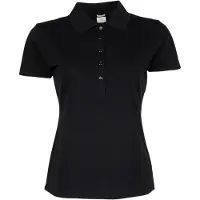 Tee Jays Damen Luxury Stretch Polo-Shirt, Kurzarm BC3307 (S) (Schwarz)