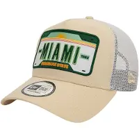 New Era Miami Plate Trucker Cap Beige