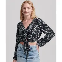 Superdry Vintage Tie Front Langarmbluse