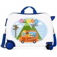 Roll Road Unisex für Kinder. 4749861 Little Me Happy 2 Räder Multidirektionaler Aufsitzkoffer (OSFA), Lässig, Mehrfarbig, ABS/Polykarbonat,