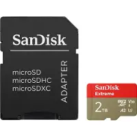 SanDisk Extreme, 2 TB, MicroSDXC, Klasse 10, UHS-I, 240 MB/s, 140 MB/s