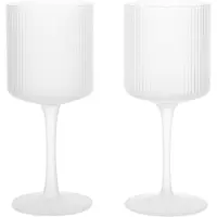 Ferm Living Weißweinglas Ripple Frosted 260 ml (2er-Set)
