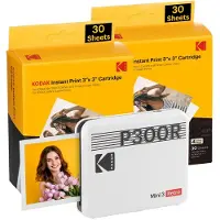 Kodak Mini 3 Retro, Farbstoffsublimation, Randloser Druck, Bluetooth, Direktdruck, Weiß