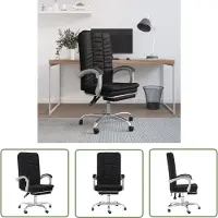 The Living Store Bürostuhl mit Liegefunktion Schwarz Kunstleder
