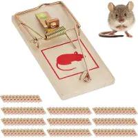 Relaxdays Mausefalle Holz im 120er Set Hellbraun,Kupfer,Rot