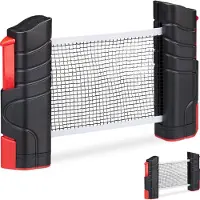 Relaxdays 2 x Tischtennisnetz ausziehbar Weiß,Rot,Schwarz