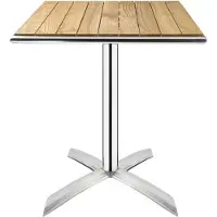 Bolero Tisch quadratisch und klappbar aus Aluminium und Eschenholz 600x600720mm