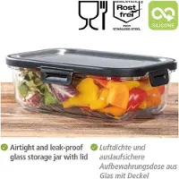 Wenko Frischhaltedose »Black Outdoor Kitchen«, transparent/silberfarben/schwarz, geeignet für: Küche
