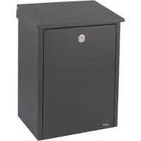 Allux Briefkasten 200, anthrazit, aus Stahl, mit Zylinderschloss, Wandbriefkasten, 39 x 28 cm