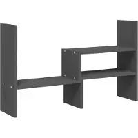vidaXL Monitorständer Grau (39-72)x17x43 cm Massivholz Kiefer