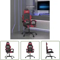 The Living Store Gaming-Stuhl Schwarz und Weinrot Kunstleder