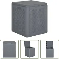 The Living Store Gartenbox Grau PP Rattan 90 L