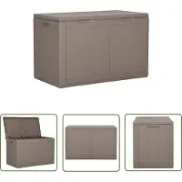 The Living Store Garten-Aufbewahrungsbox 180 L Braun PP Rattan