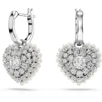 Swarovski Ohrringe - Hyperbola drop earrings, Heart, Rhodium plated - Gr. unisize - in Weiß - für Damen
