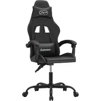 vidaXL Gaming-Stuhl Drehbar Schwarz Kunstleder