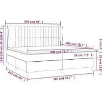 vidaXL Boxspringbett mit Matratze Schwarz 200x200 cm Samt