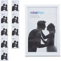 Relaxdays 10 x Bilderrahmen 10 x 15 cm weiß Weiß