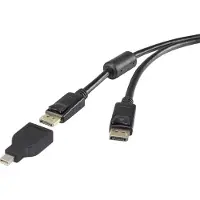 Renkforce Mini-DisplayPort / DisplayPort Adapterkabel Mini DisplayPort Stecker, DisplayPort Stecker 0.50 m Schwarz RF-3