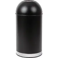 Bolero 40L schwarzer Abfalleimer aus Stahl mit offenem Deckel