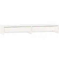 vidaXL Monitorständer Weiß 100x27x15 cm Massivholz Kiefer