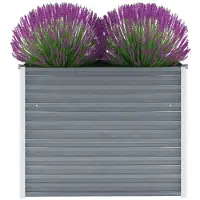 vidaXL Garten-Hochbeet Verzinkter Stahl 100x40x77 cm Grau
