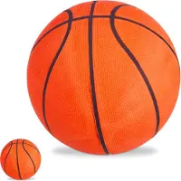 Relaxdays 2 x Basketball Größe 7 Orange,Schwarz